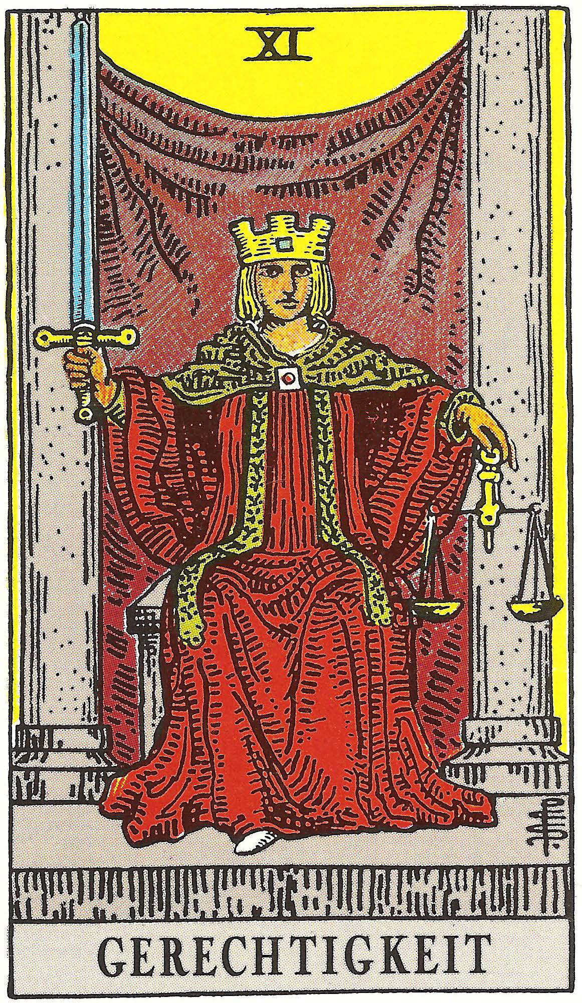 Die Gerechtigkeit als Wochenkarte – Tarotkarte