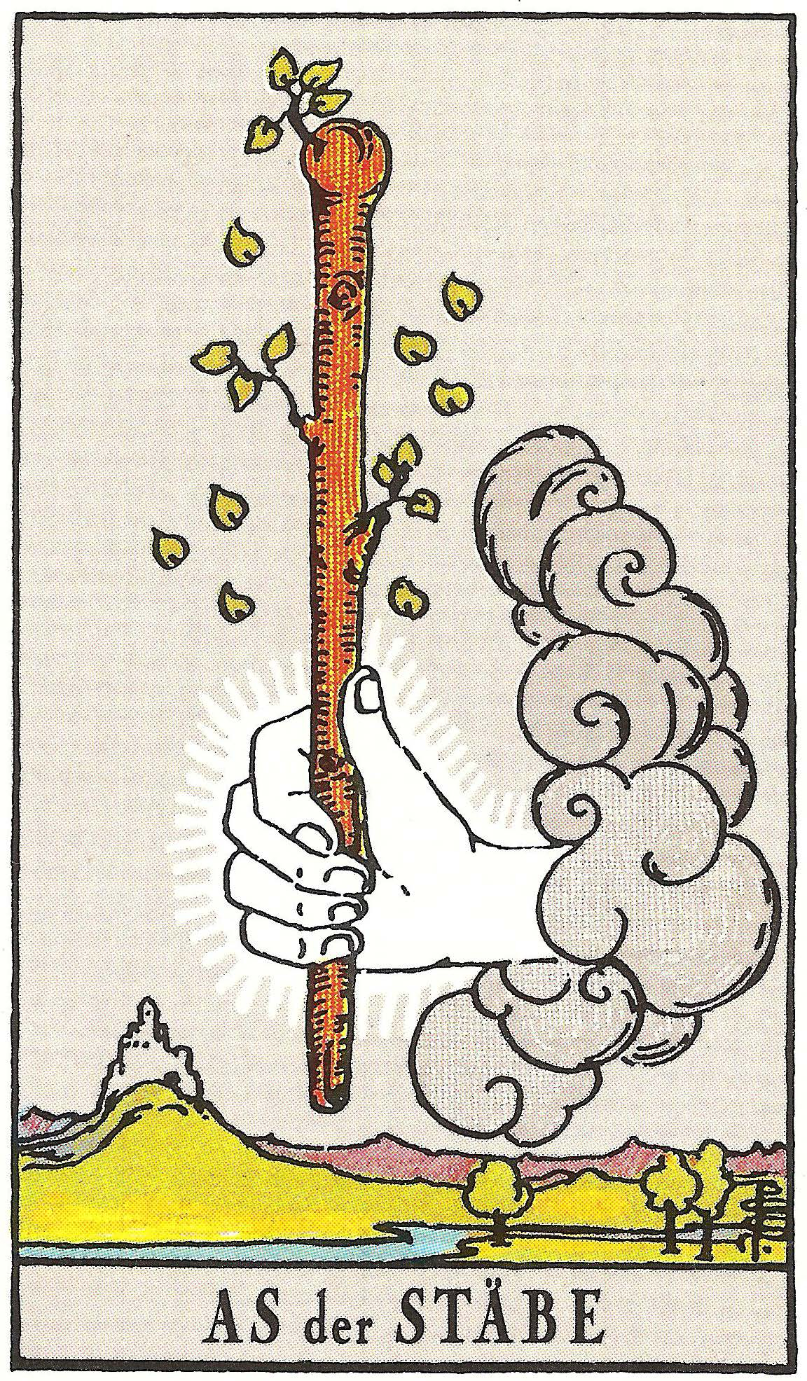 As der Stäbe – Tarotkarte