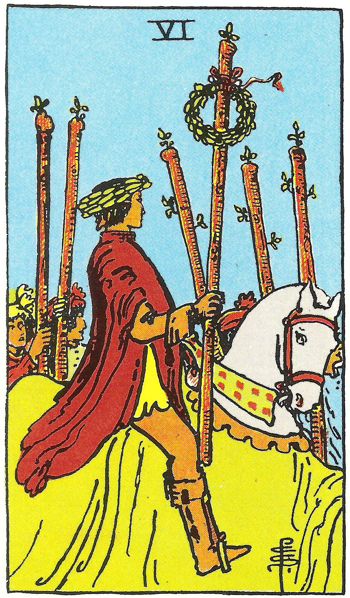 Sechs der Stäbe – Tarotkarte