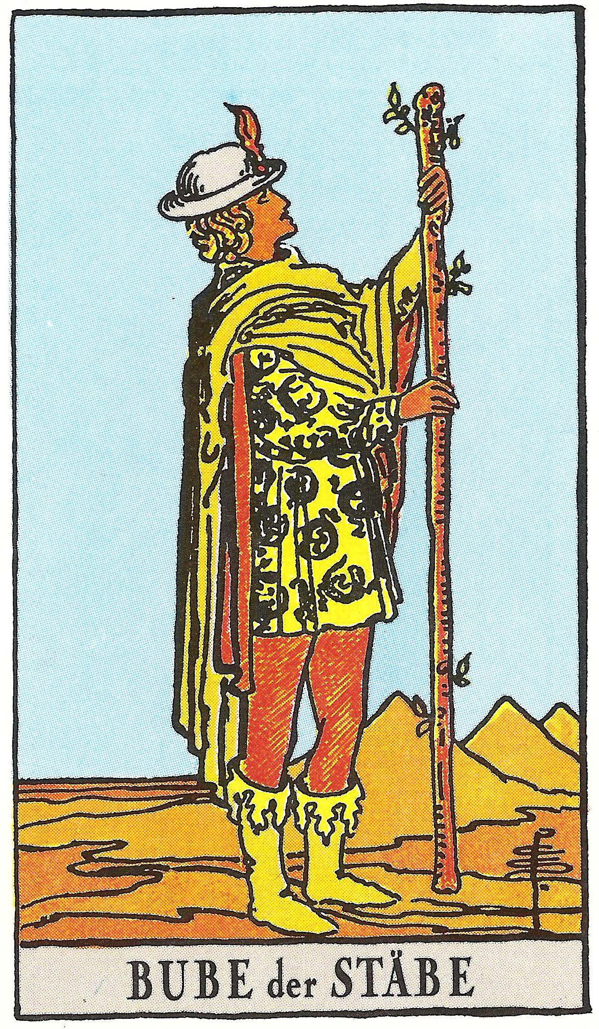 Bube der Stäbe – Tarotkarte