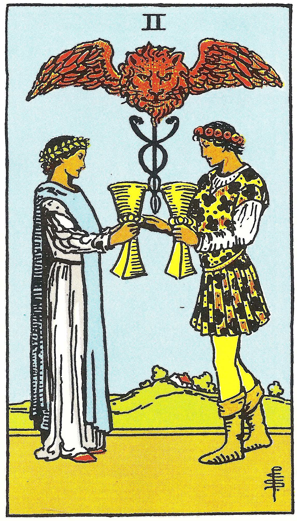 Zwei der Kelche – Tarotkarte