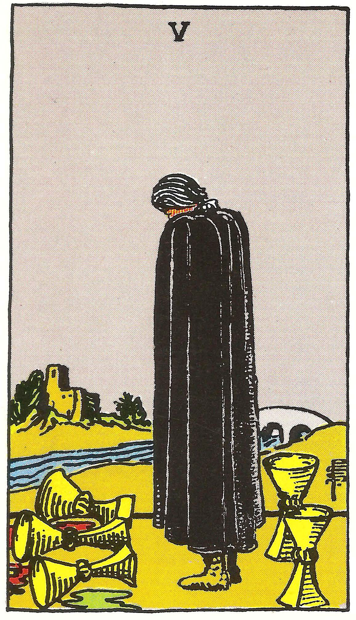 Fünf der Kelche – Tarotkarte