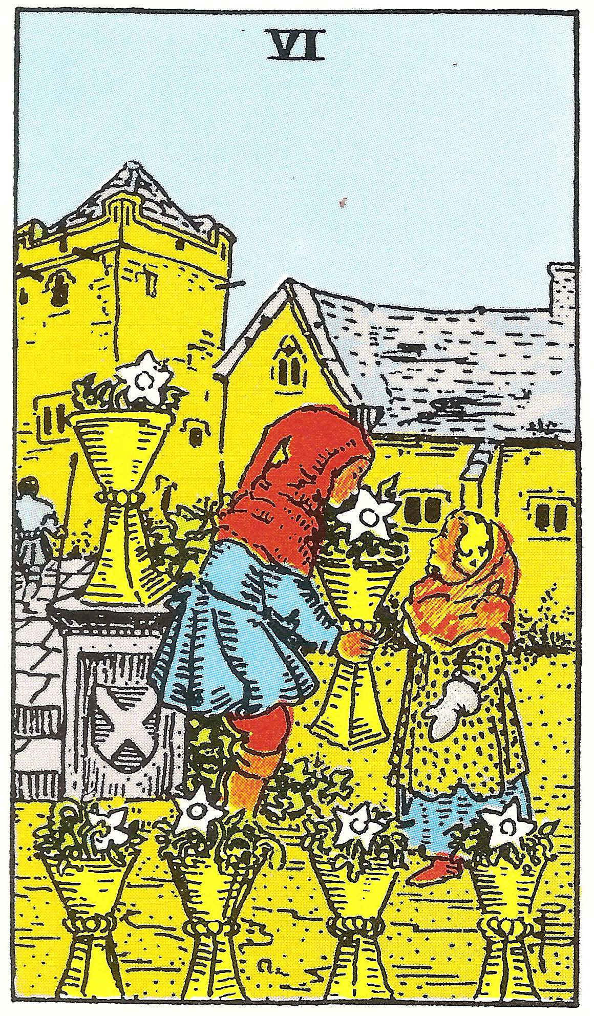 Sechs der Kelche – Tarotkarte