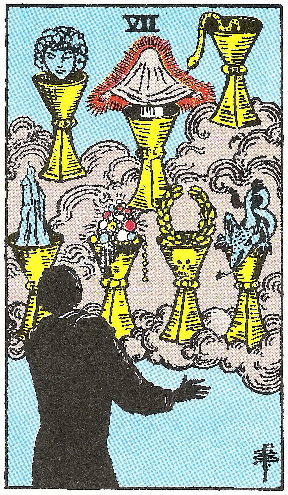 Sieben der Kelche – Tarotkarte