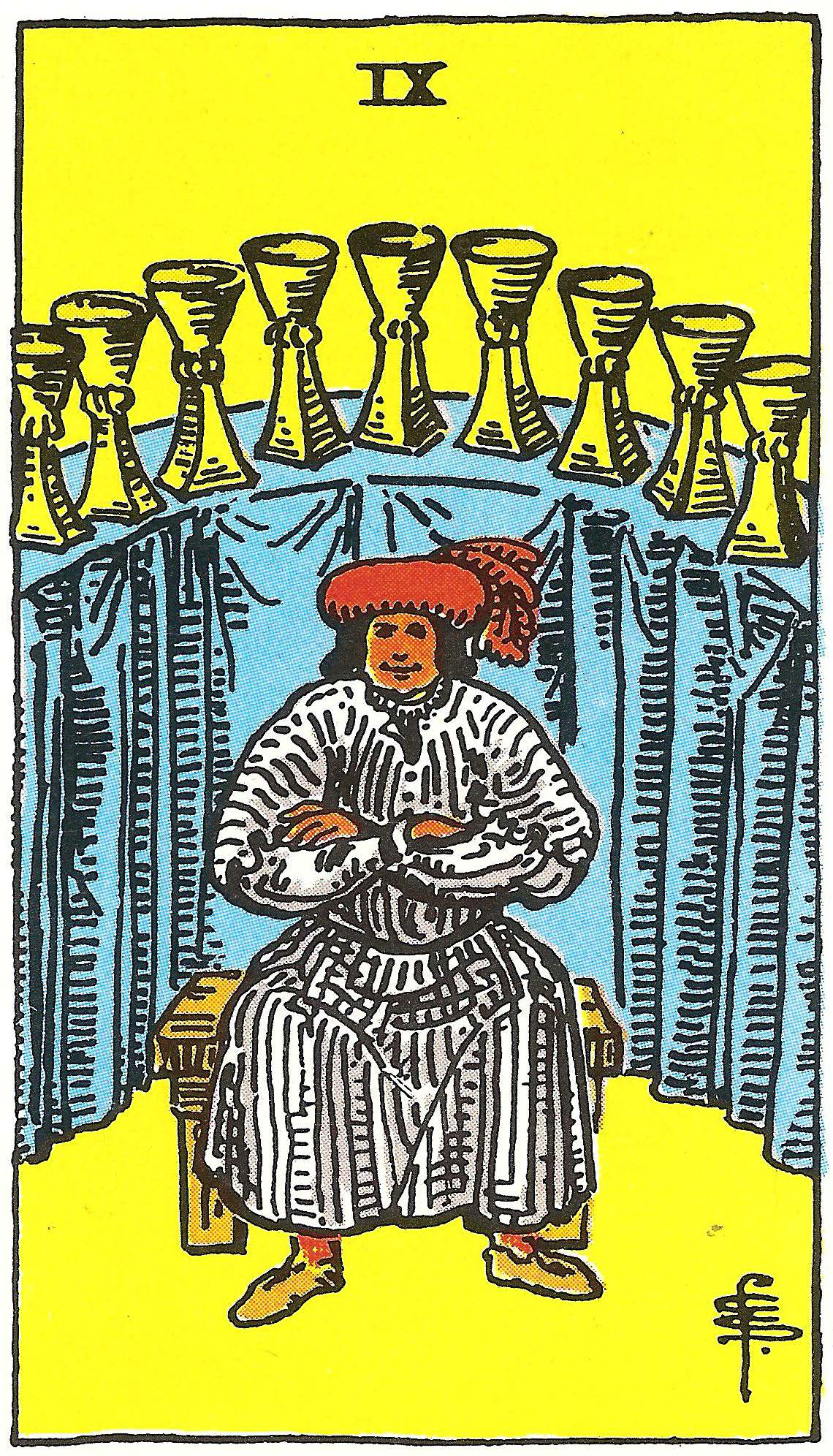 Neun der Kelche – Tarotkarte