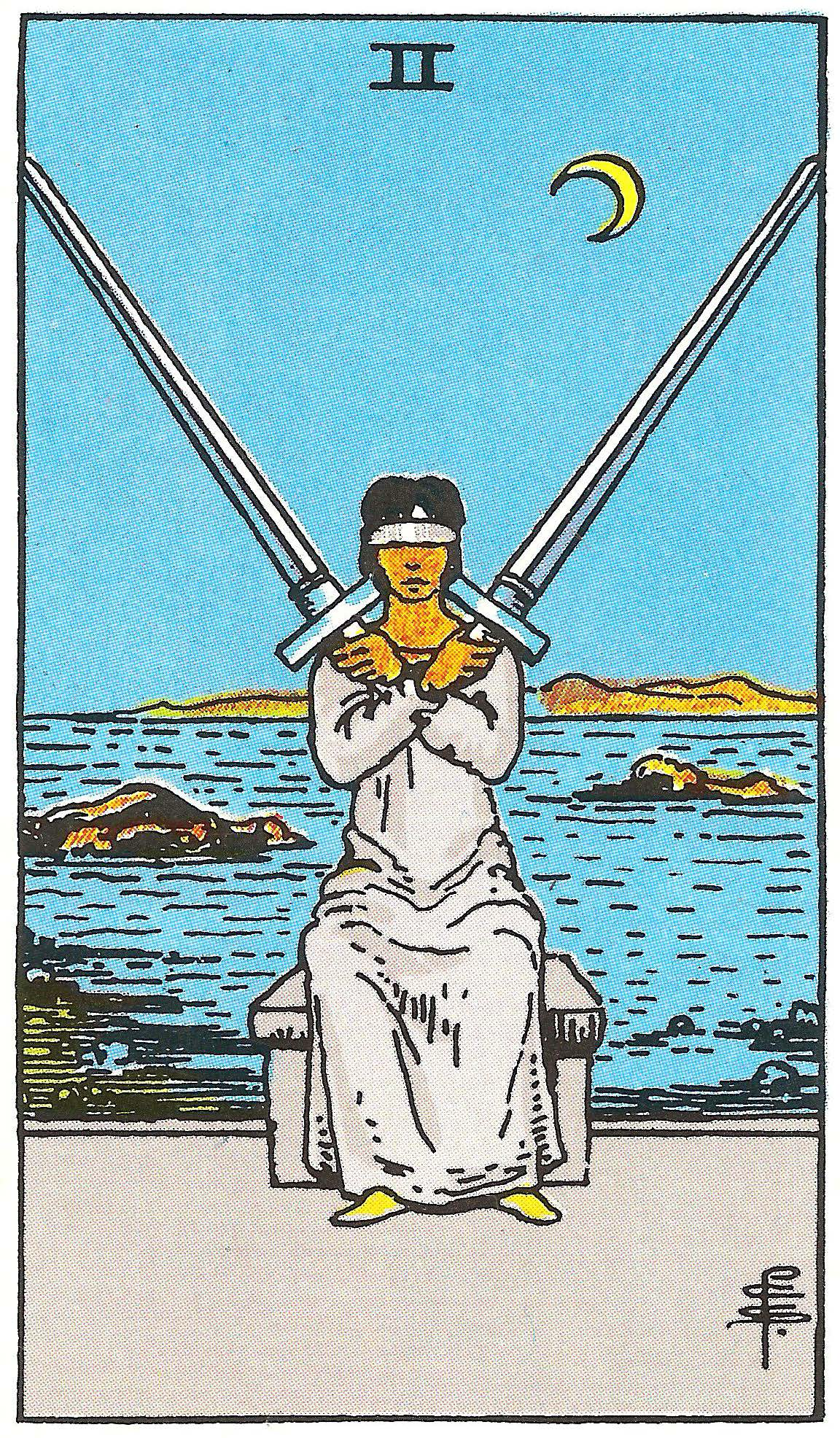 Zwei der Schwerter – Tarotkarte
