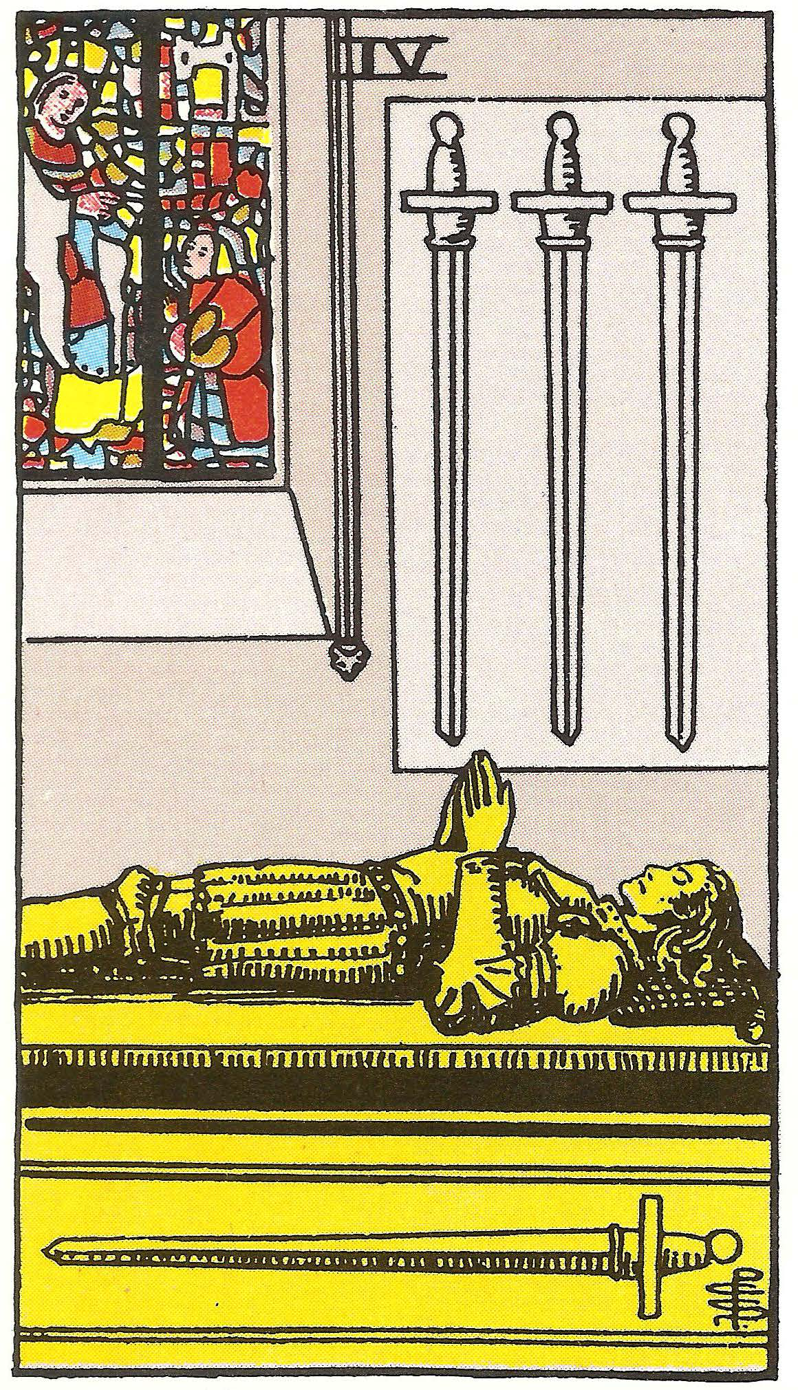 Vier der Schwerter – Tarotkarte