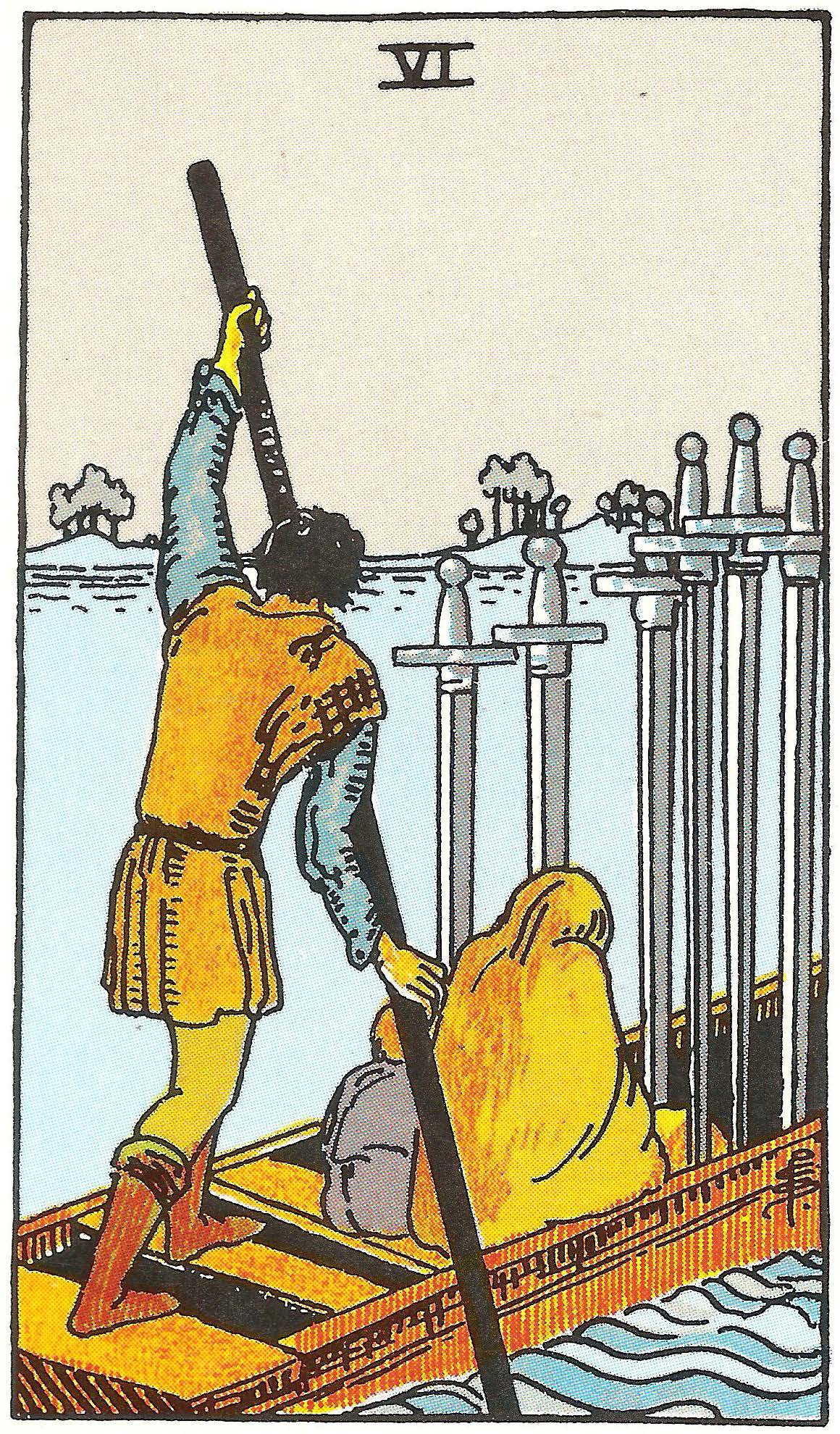 Sechs der Schwerter – Tarotkarte