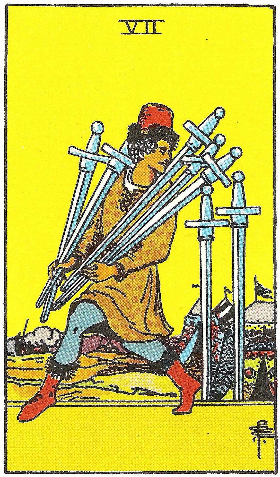 Sieben der Schwerter – Tarotkarte
