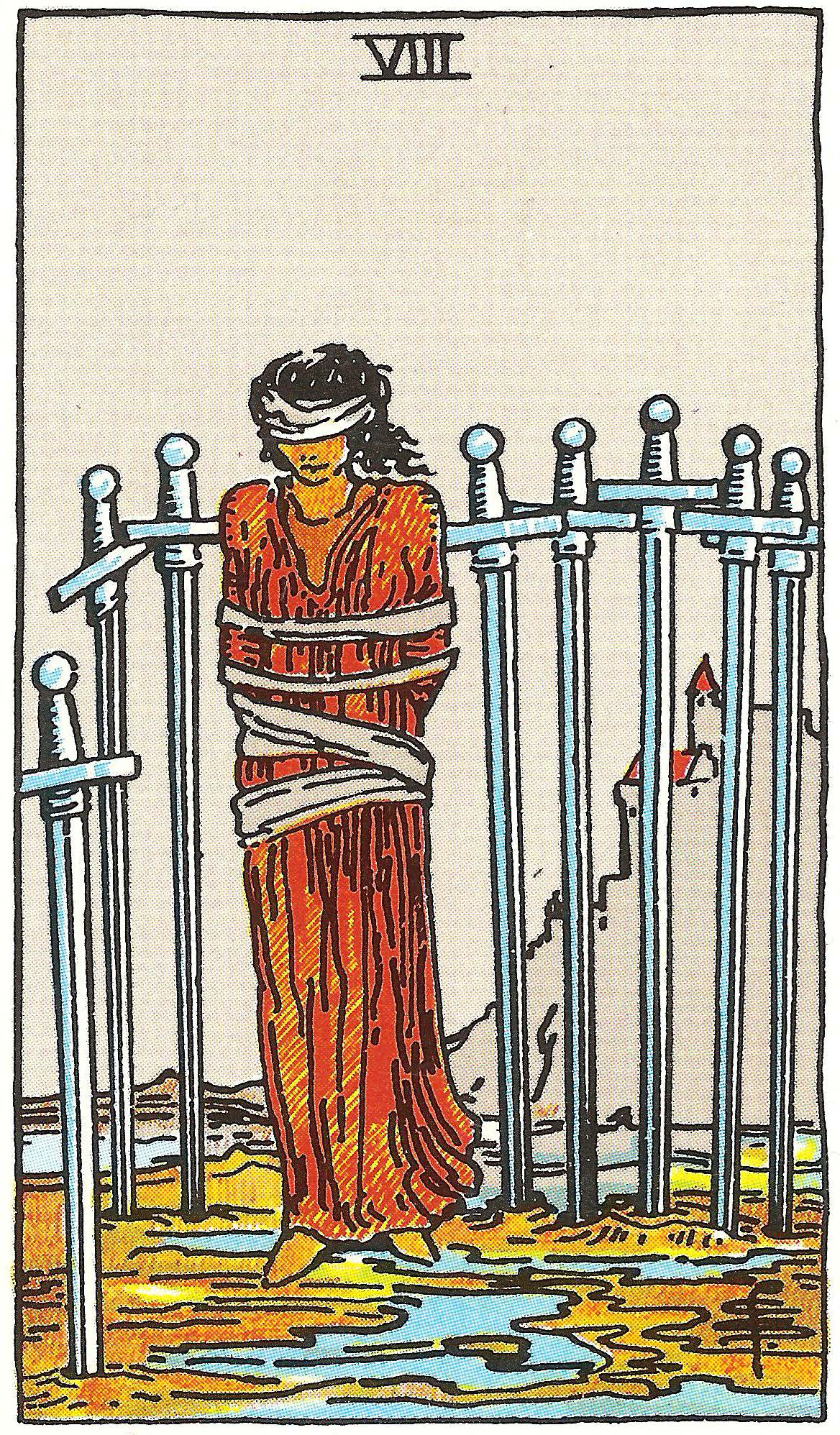 Acht der Schwerter – Tarotkarte