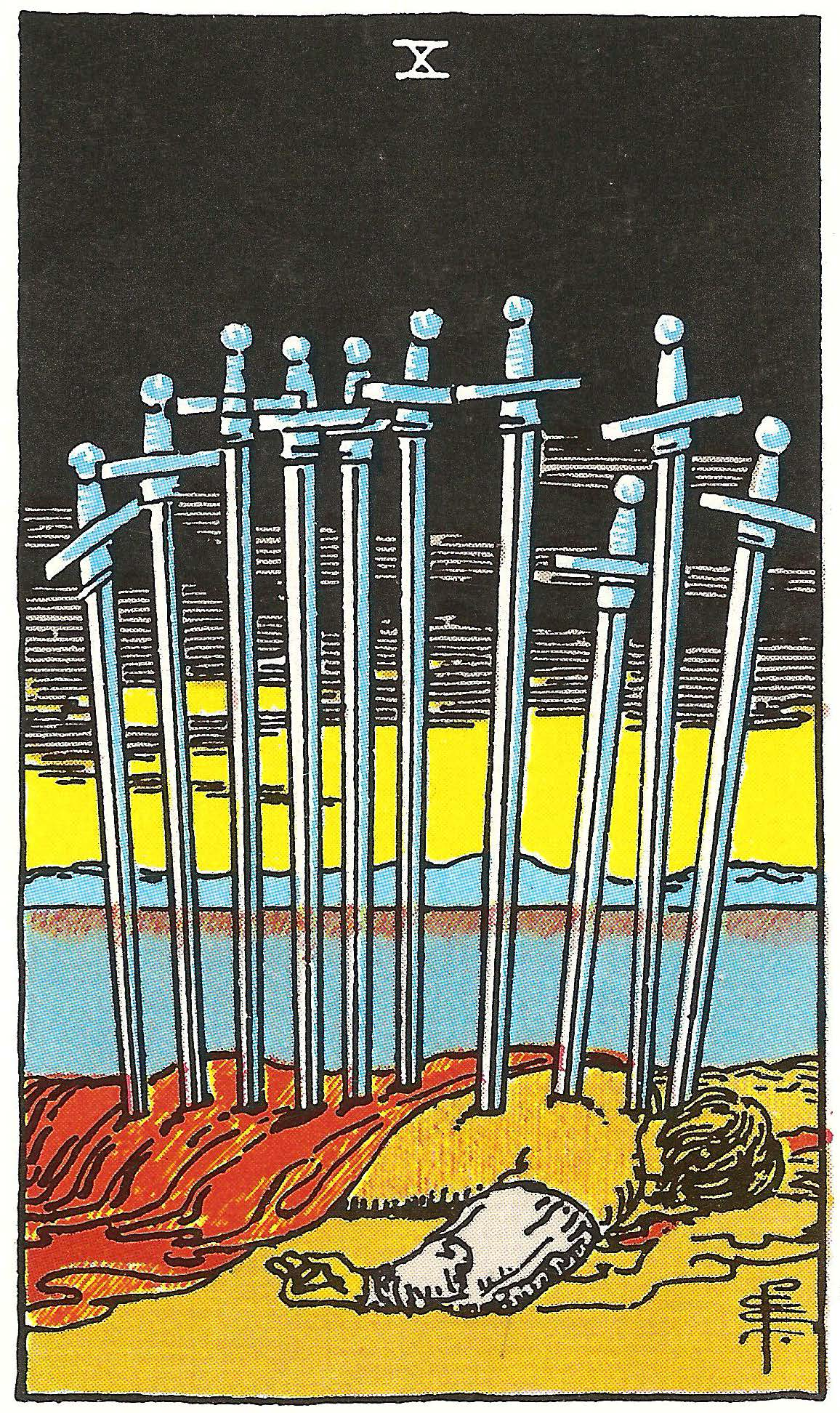 Zehn der Schwerter – Tarotkarte