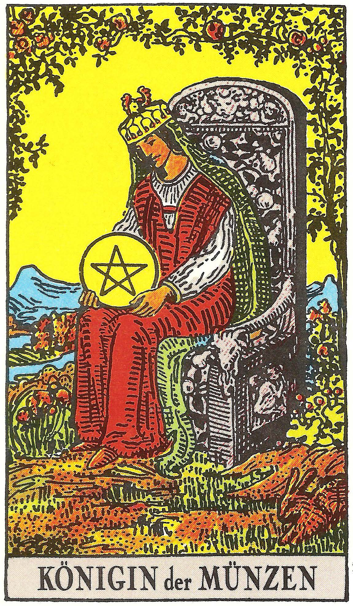 Königin der Münzen – Tarotkarte
